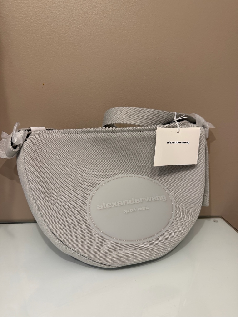 Alexander Wang Light Gray Crescent Crossbody Bag